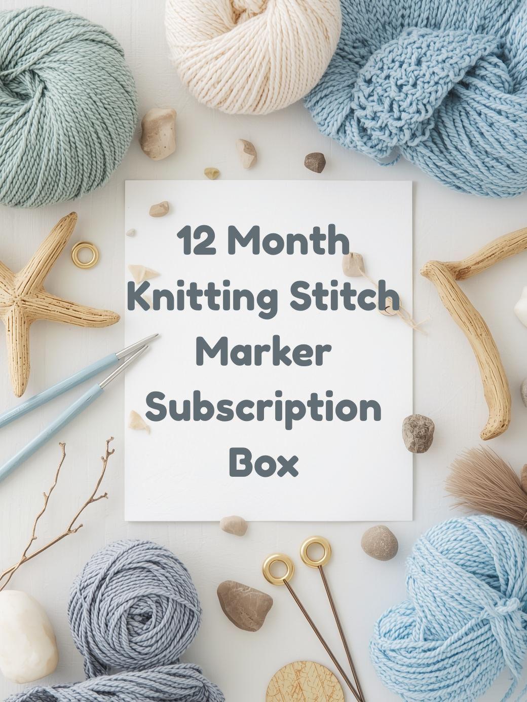 Limited Edition 12 Month Stitch Marker Subscription Box Knitting Gift Box – Stitch Markers, Stitch Stoppers & Seasonal -  Cosy -  Gift