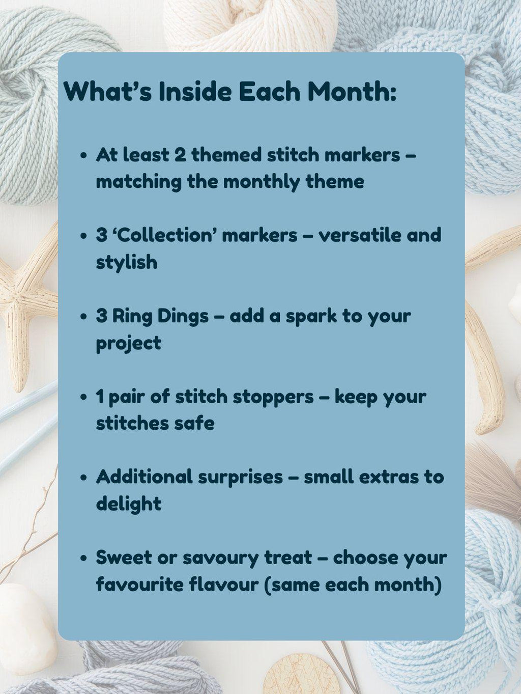 Limited Edition 3 Month Stitch Marker Subscription Box Knitting Gift Box – Stitch Markers, Stitch Stoppers & Seasonal -  Cosy -  Gift