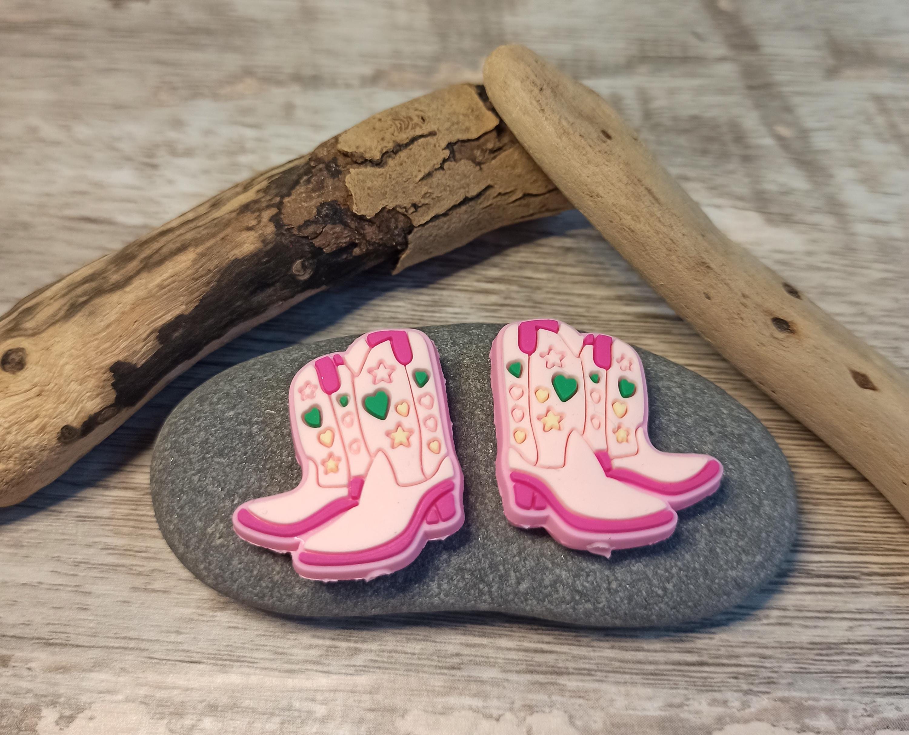 Cowboy Boots - Western - Cow Girl - Yellowstone Pink - Silicone - Knitting - Knits - Yarn- Notions - Point Protectors - Holder