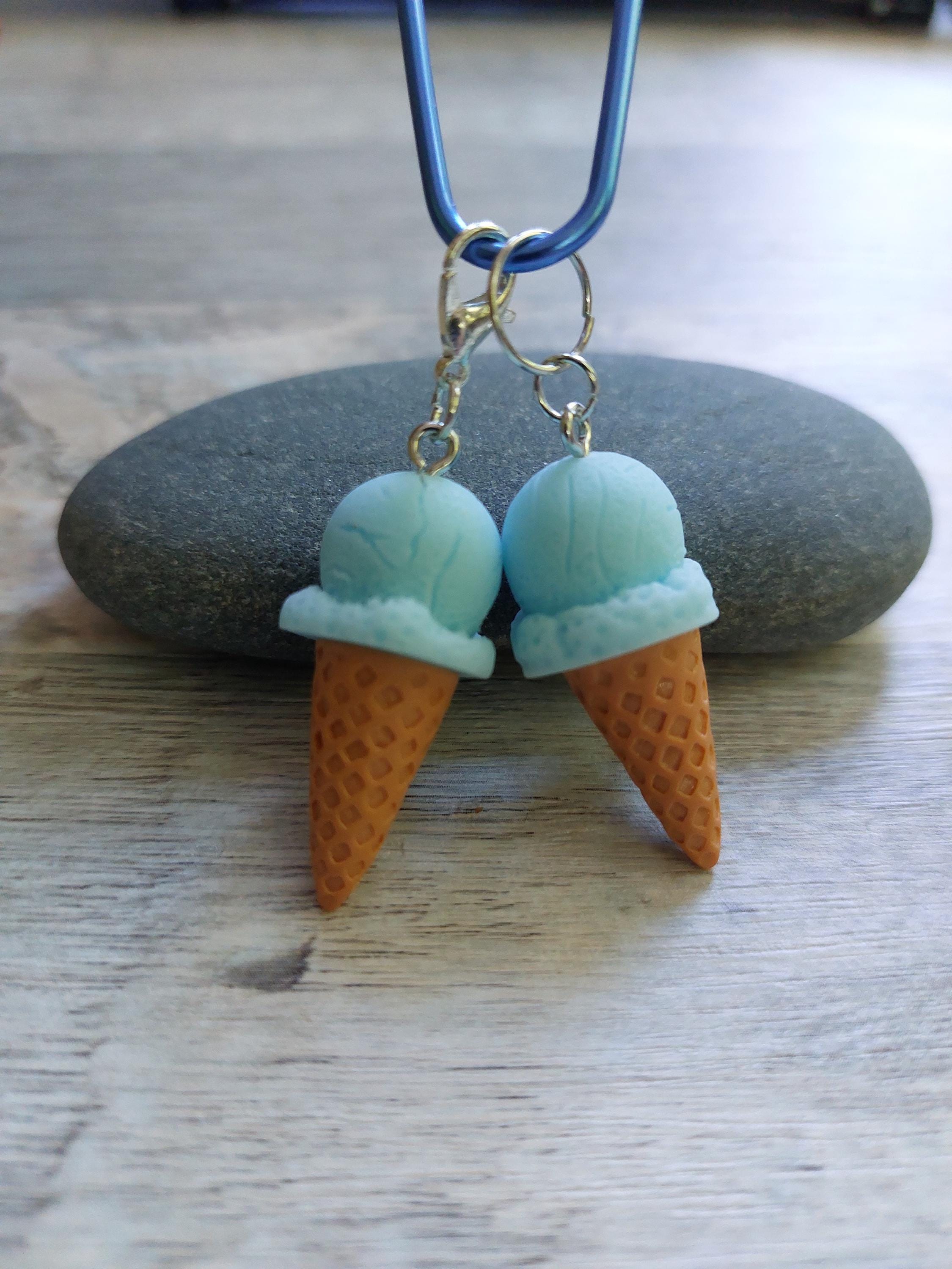 Summer Mint Ice Cream Stitch Marker | Knitting & Crochet Progress Keeper | Cute Beachy Ocean Charm | Yarn Lover Gift
