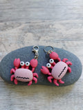 Collection of 3 Pink Crab Stitch Markers for Knitting & Crochet | Coastal Ocean Project Keeper | Cute Beachy Yarn Lover Gift