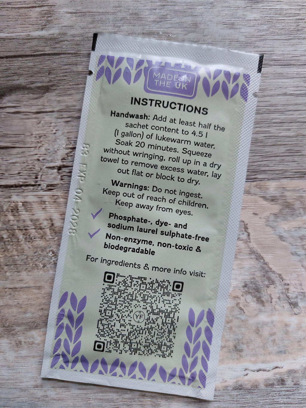 Lavender Wool Wash Sachet