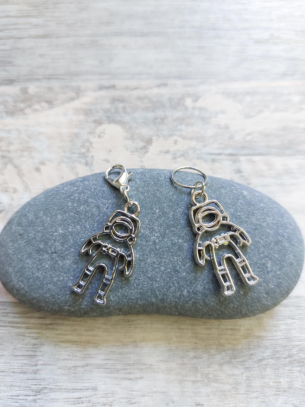 Silver Astronaut Metal Stitch Marker