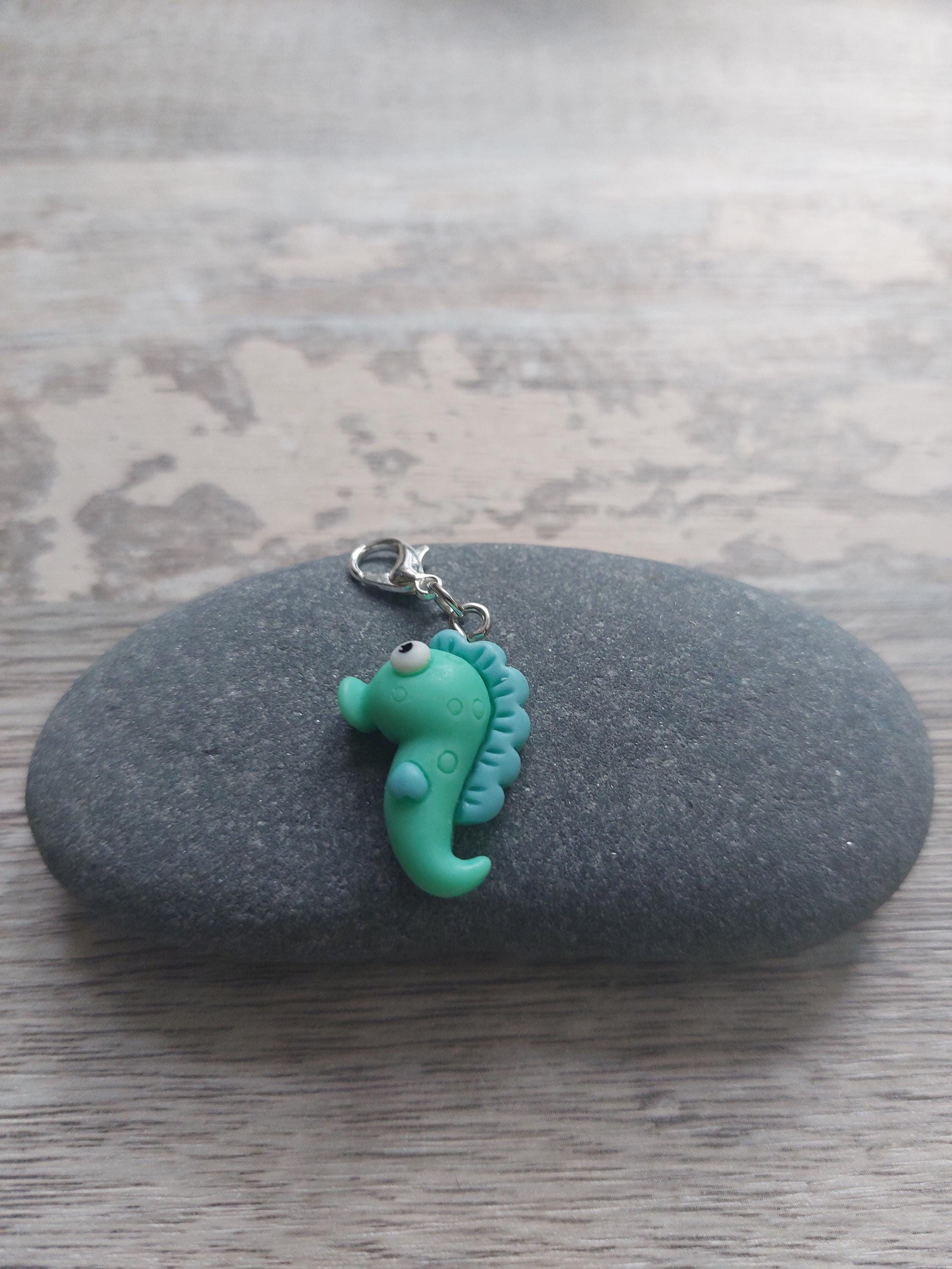 Green Seahorse Stitch Marker