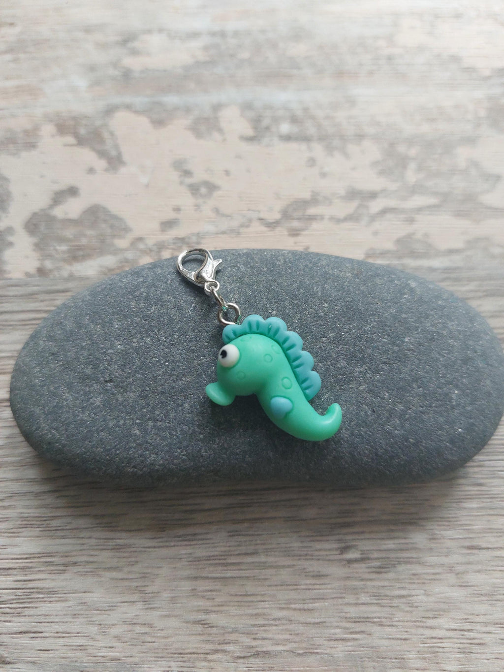 Green Seahorse Stitch Marker
