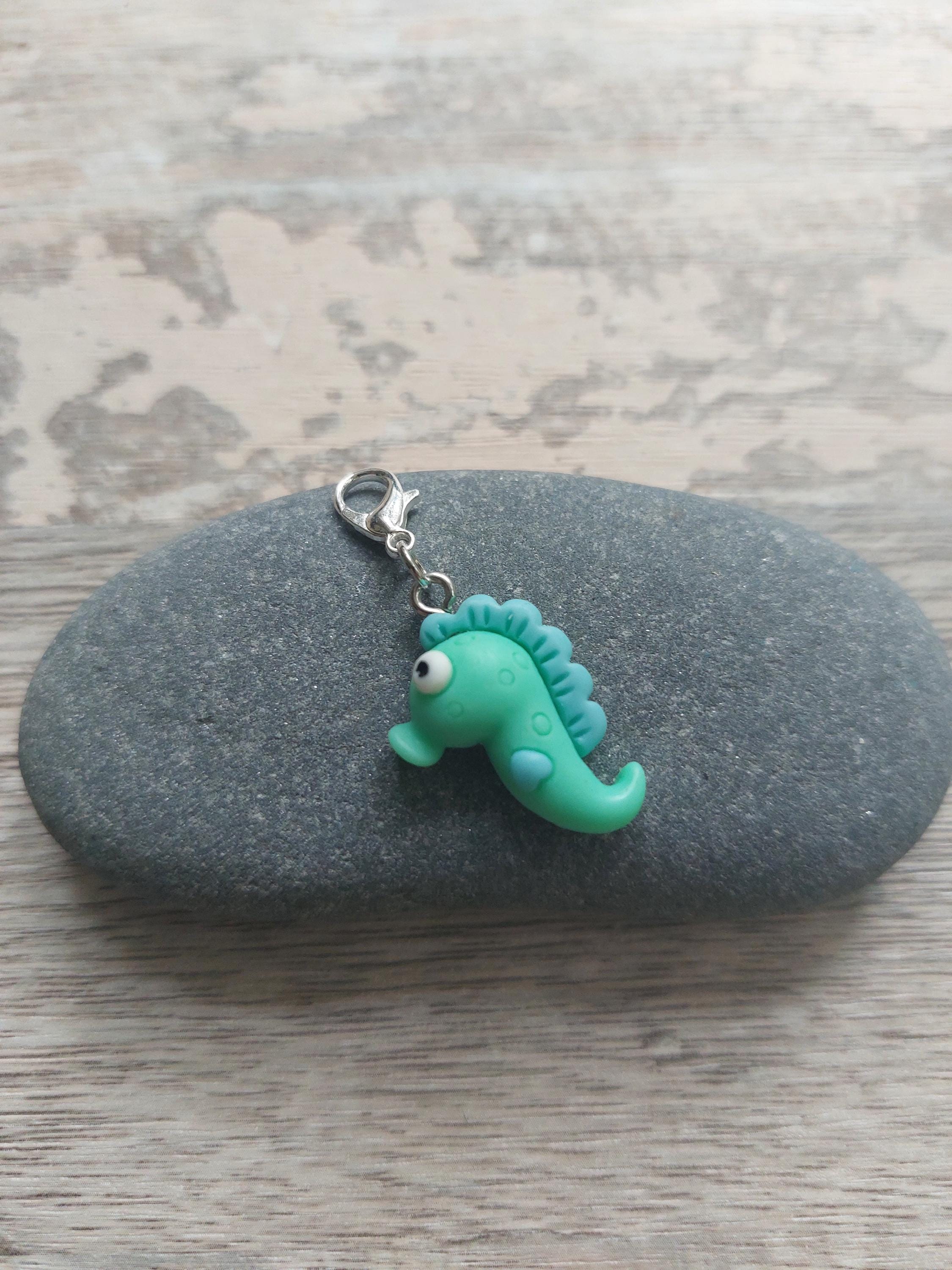 Green Seahorse Stitch Marker