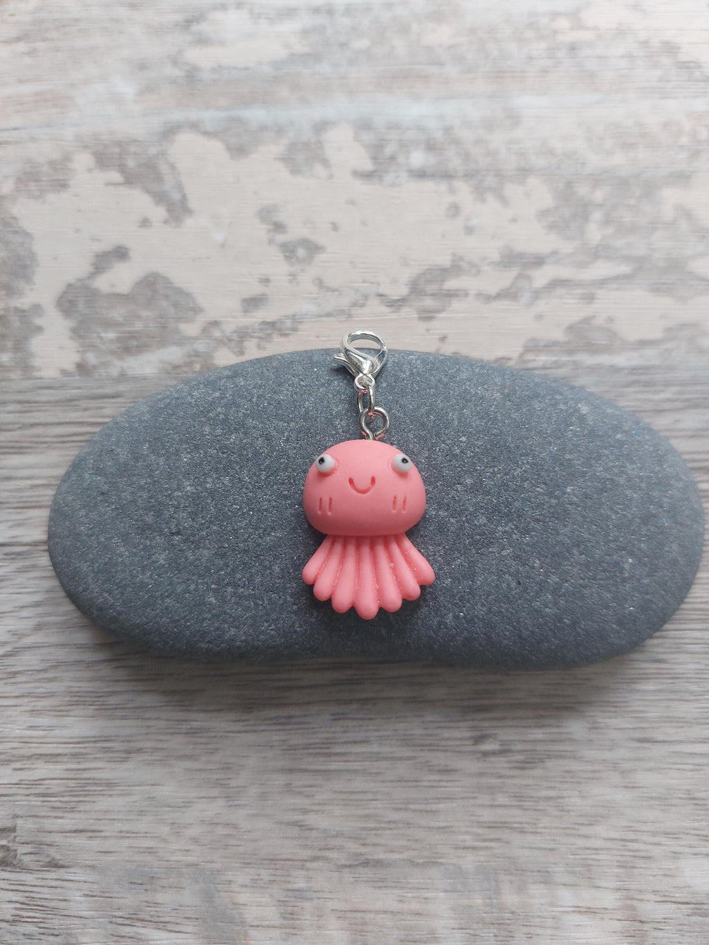 Pink Jellyfish Stitch Marker for Knitting & Crochet | Coastal Ocean Project Keeper | Cute Beachy Yarn Lover Gift