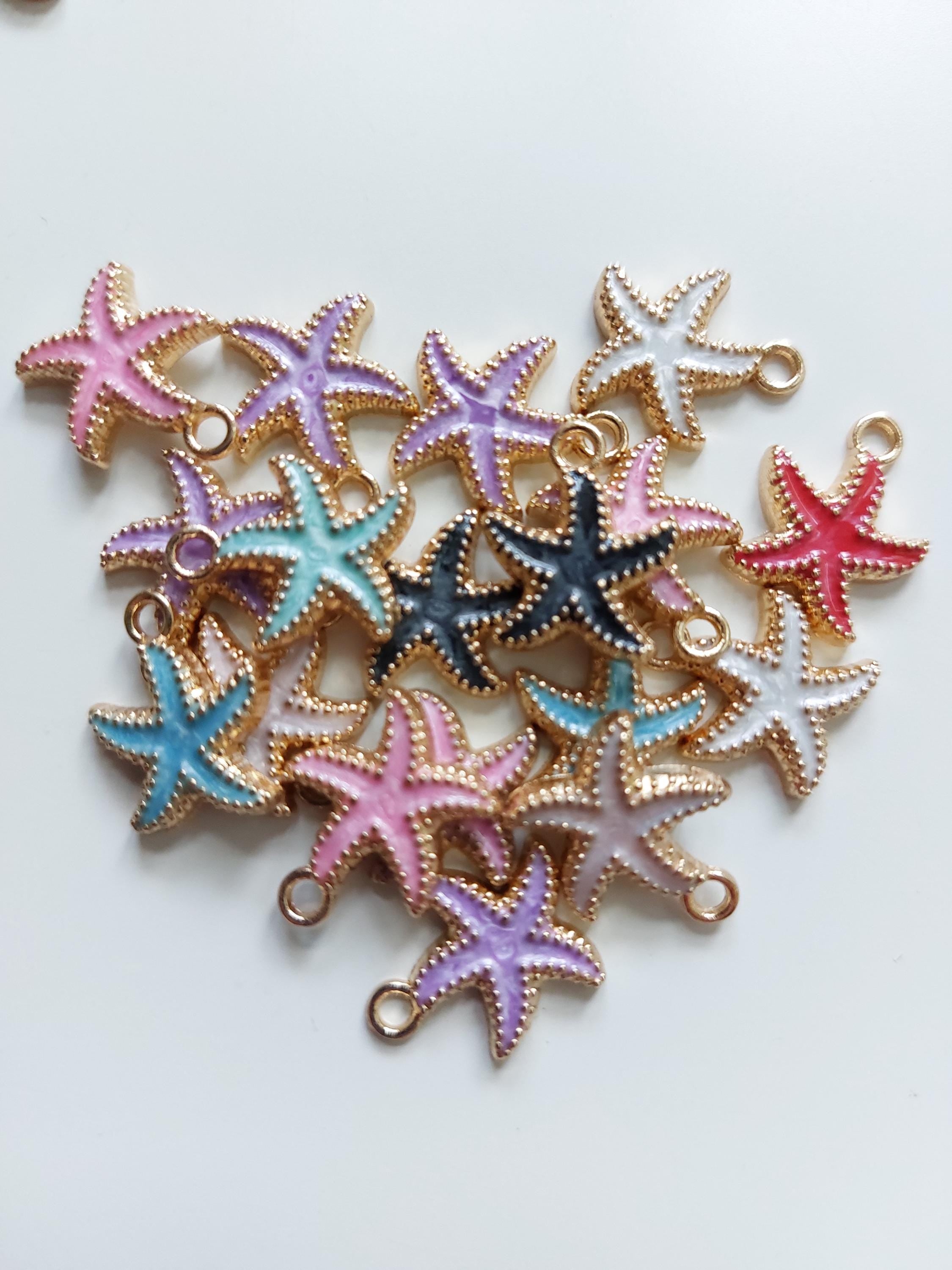 Collection of 3 Coloured Starfish Stitch Markers