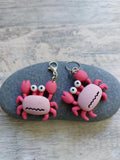 Collection of 5 Pink Crab Stitch Markers for Knitting & Crochet | Coastal Ocean Project Keeper | Cute Beachy Yarn Lover Gift