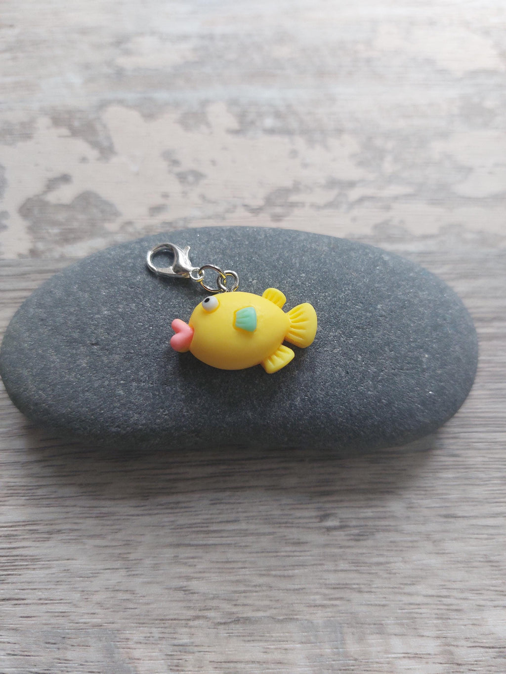 Yellow Puffer Fish Stitch Marker for Knitting & Crochet | Coastal Ocean Project Keeper | Cute Beachy Yarn Lover Gift