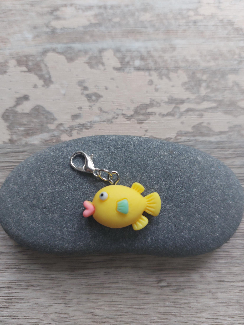 Yellow Puffer Fish Stitch Marker