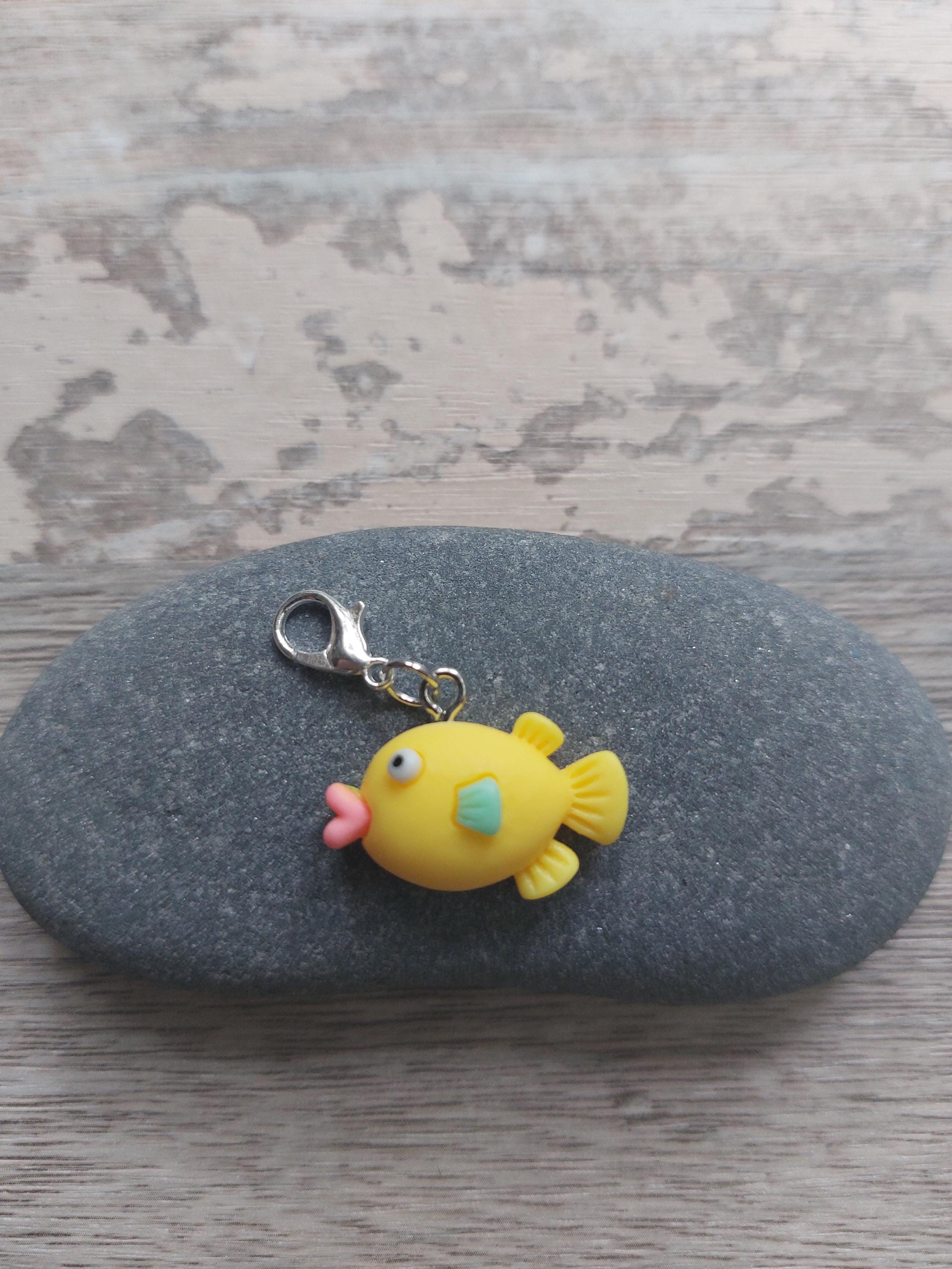 Yellow Puffer Fish Stitch Marker for Knitting & Crochet | Coastal Ocean Project Keeper | Cute Beachy Yarn Lover Gift