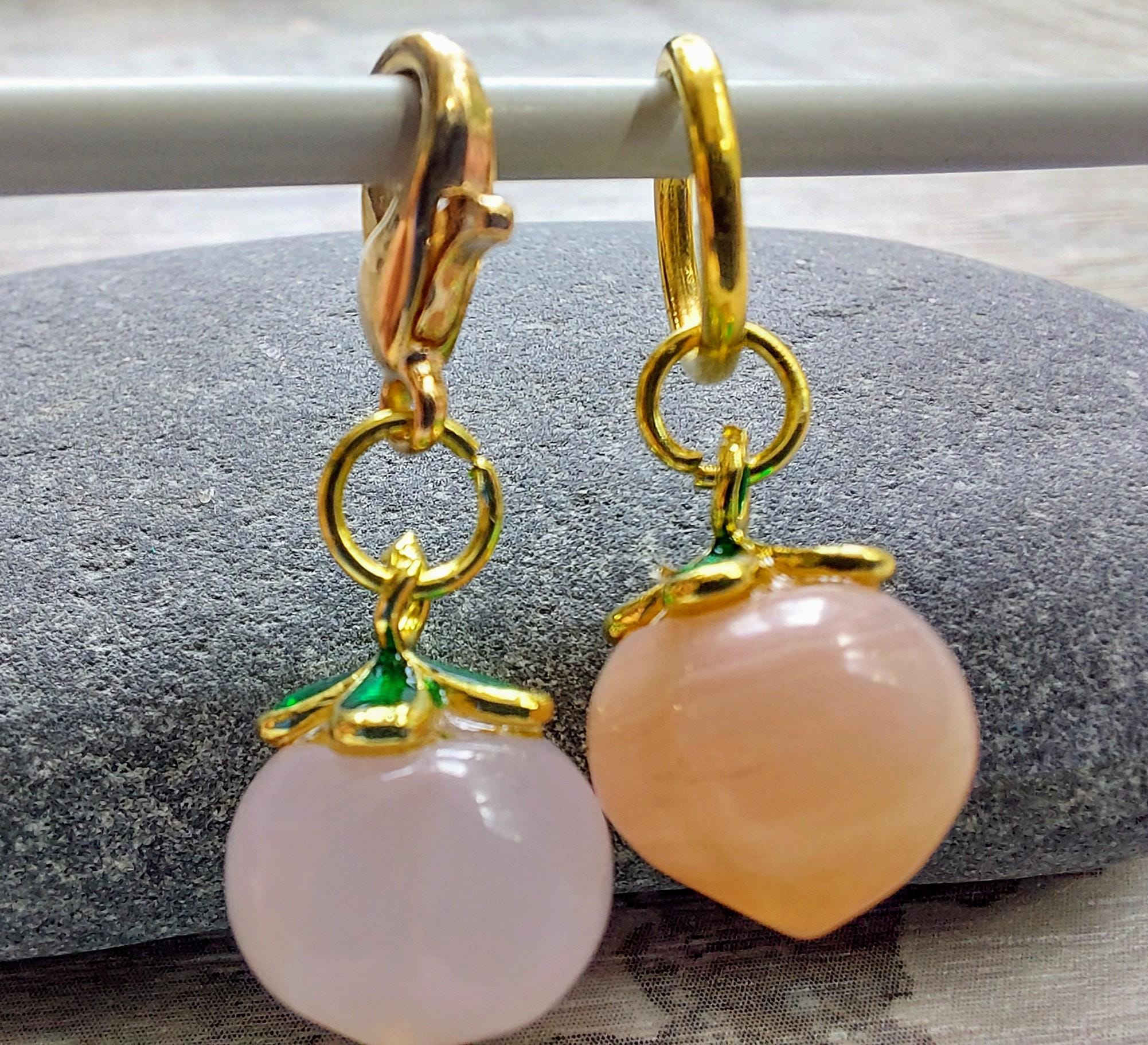 The Famous Peach Glass Stitch Marker | Knitting & Crochet Accessory | Beachy Romance-Inspired Charm