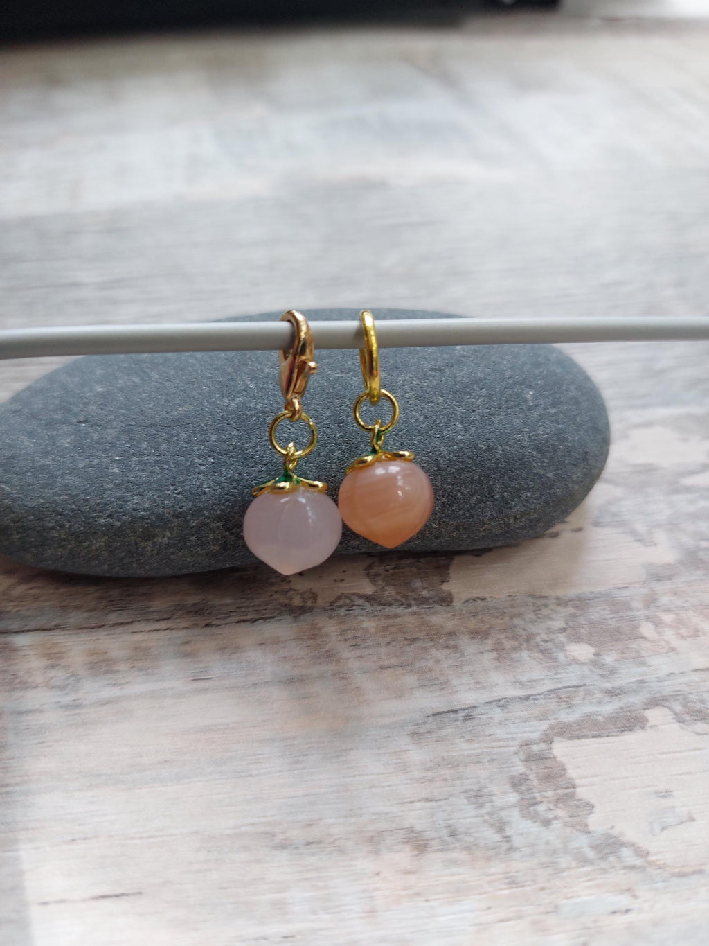 The Famous Peach Glass Stitch Marker | Knitting & Crochet Accessory | Beachy Romance-Inspired Charm