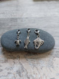 Collection of 3 Ocean Stitch Markers- Turtle, Manta Ray and Fish