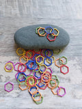 Collection of 5 Metal Hexagon Stitch Markers