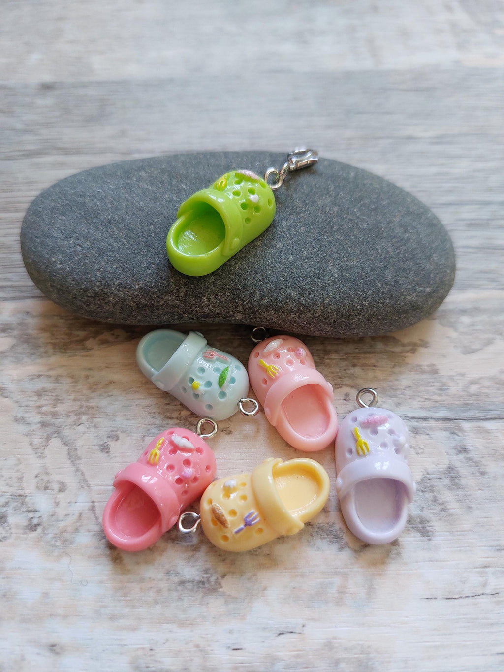 Mini Clog Fun Shoe Stitch Marker | Quirky Knitting & Crochet Accessory | Tiny Yarn Project Keeper