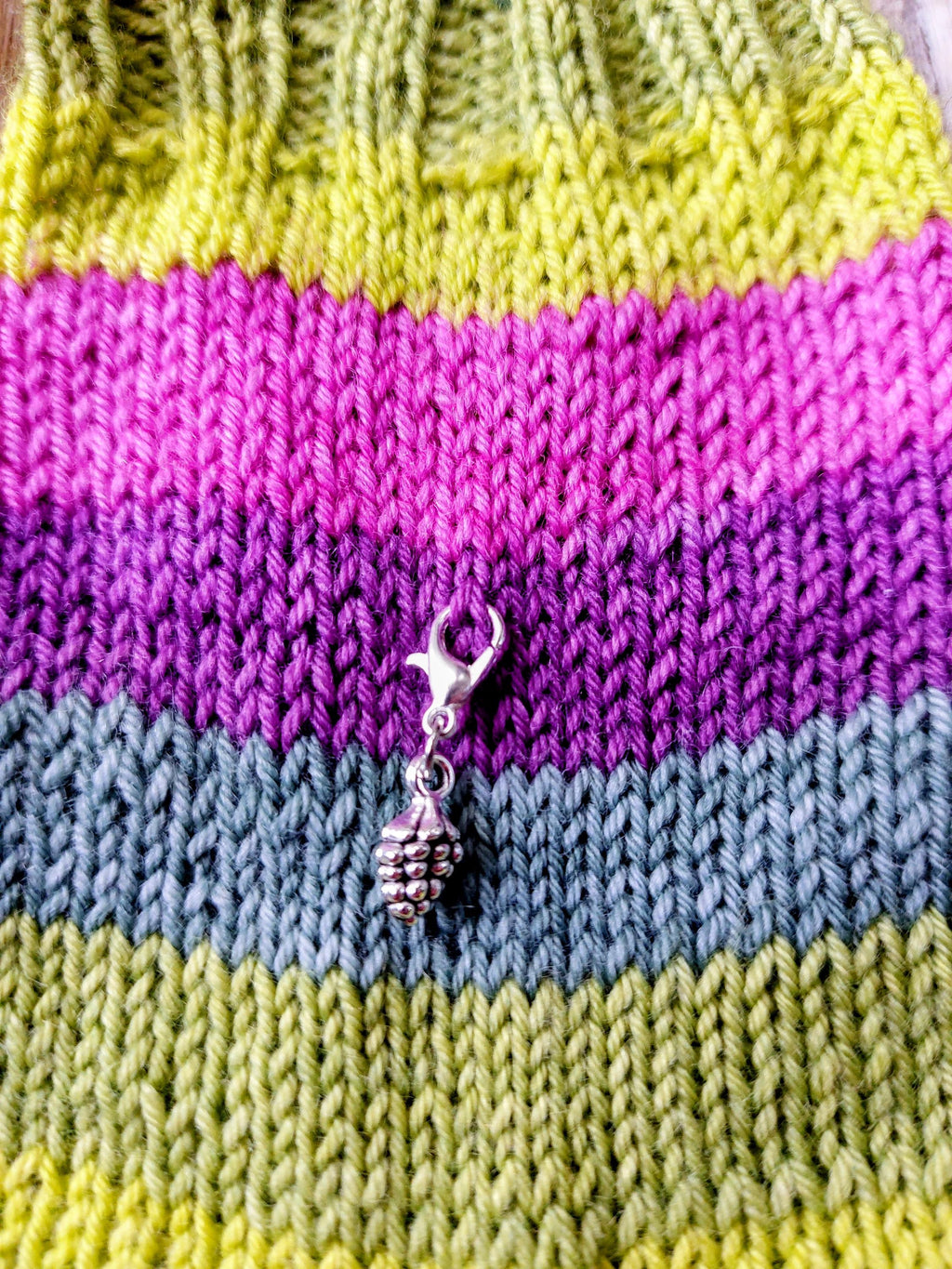 Collection of 3 Mini Pine Cone Stitch Markers for Knitting & Crochet | Woodland Project Keeper Set | Knitting Notions | Yarn Accessories