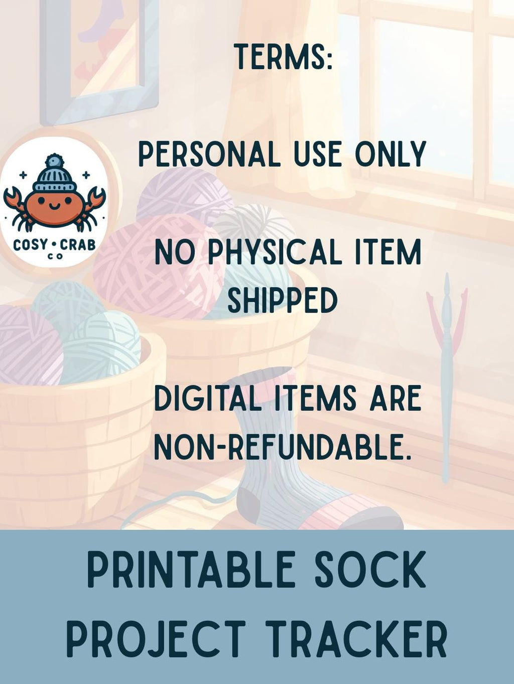Printable Sock Knitting / Crochet Tracker | Digital Download |