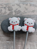 Pair of Cute Polar Bear Stitch Stoppers