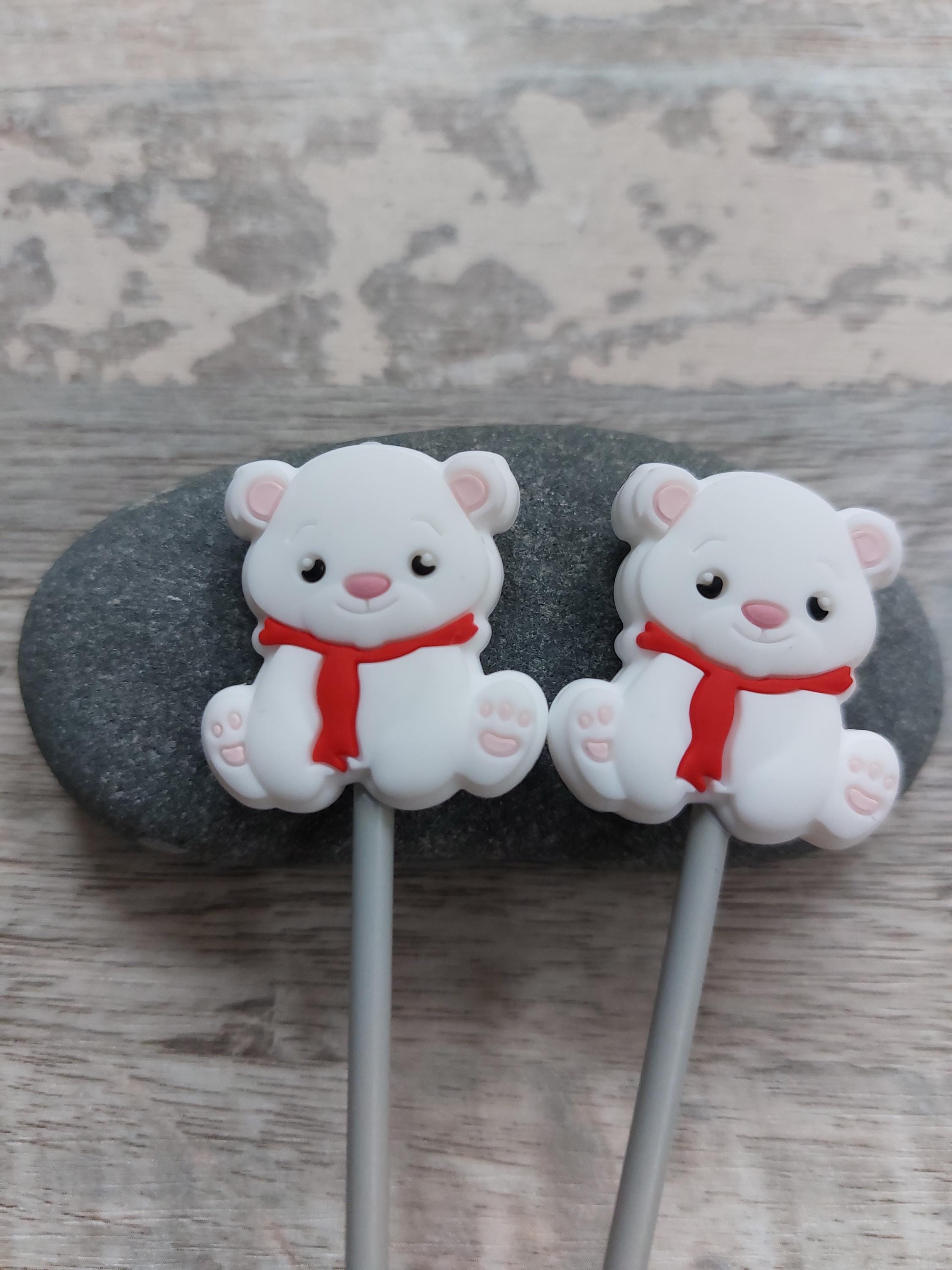 Pair of Cute Polar Bear Stitch Stoppers