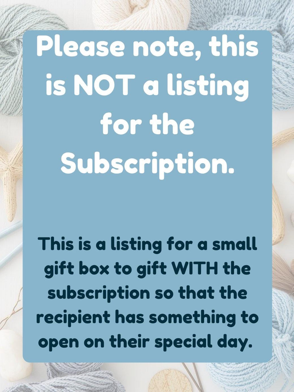 ADD ON ITEM - Gift Box Voucher Subscription Box Knitting Gift Box – Stitch Markers, Stitch Stoppers & Seasonal -  Cosy -  Gift