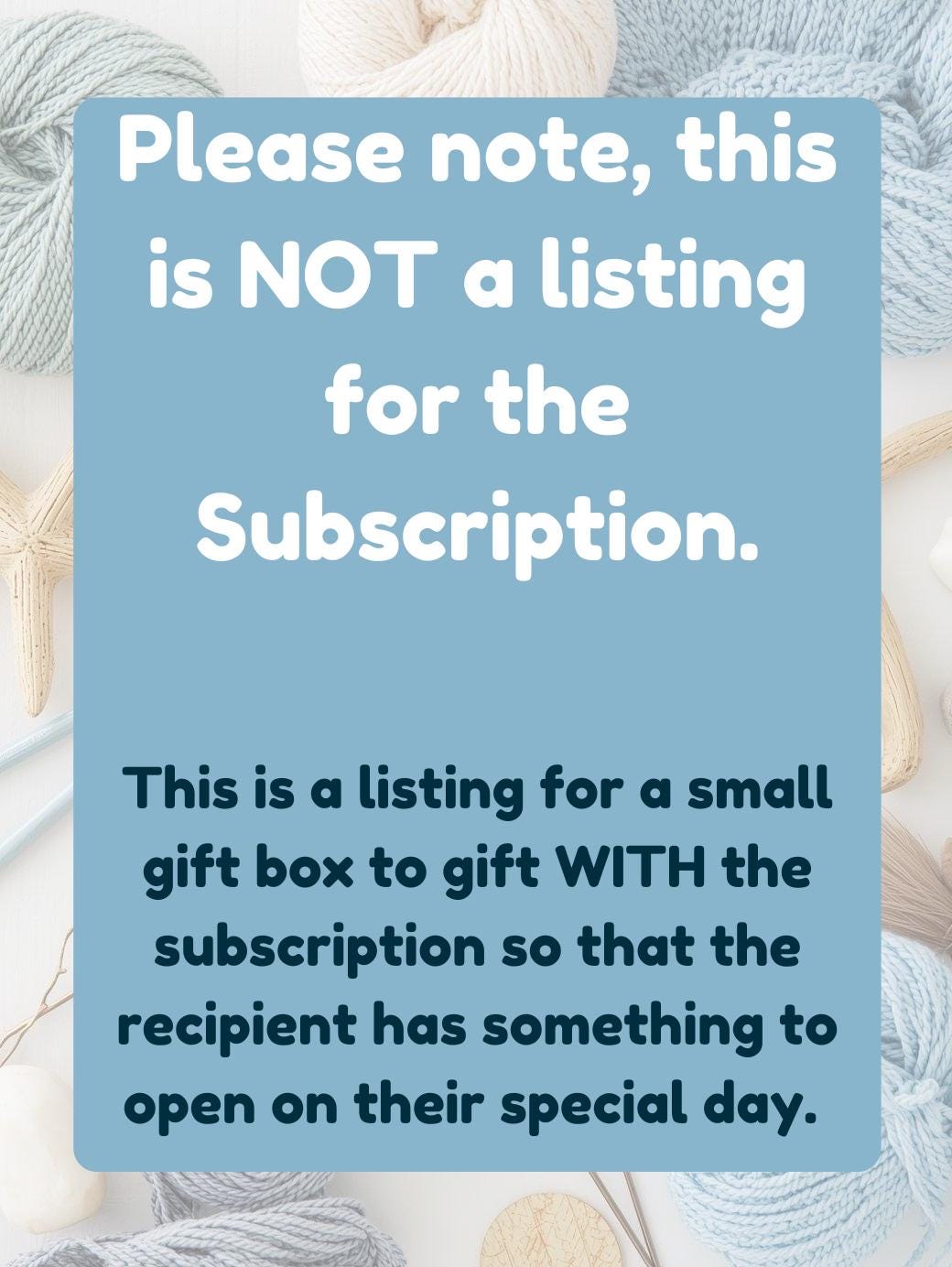 ADD ON ITEM - Gift Box Voucher Subscription Box Knitting Gift Box – Stitch Markers, Stitch Stoppers & Seasonal -  Cosy -  Gift