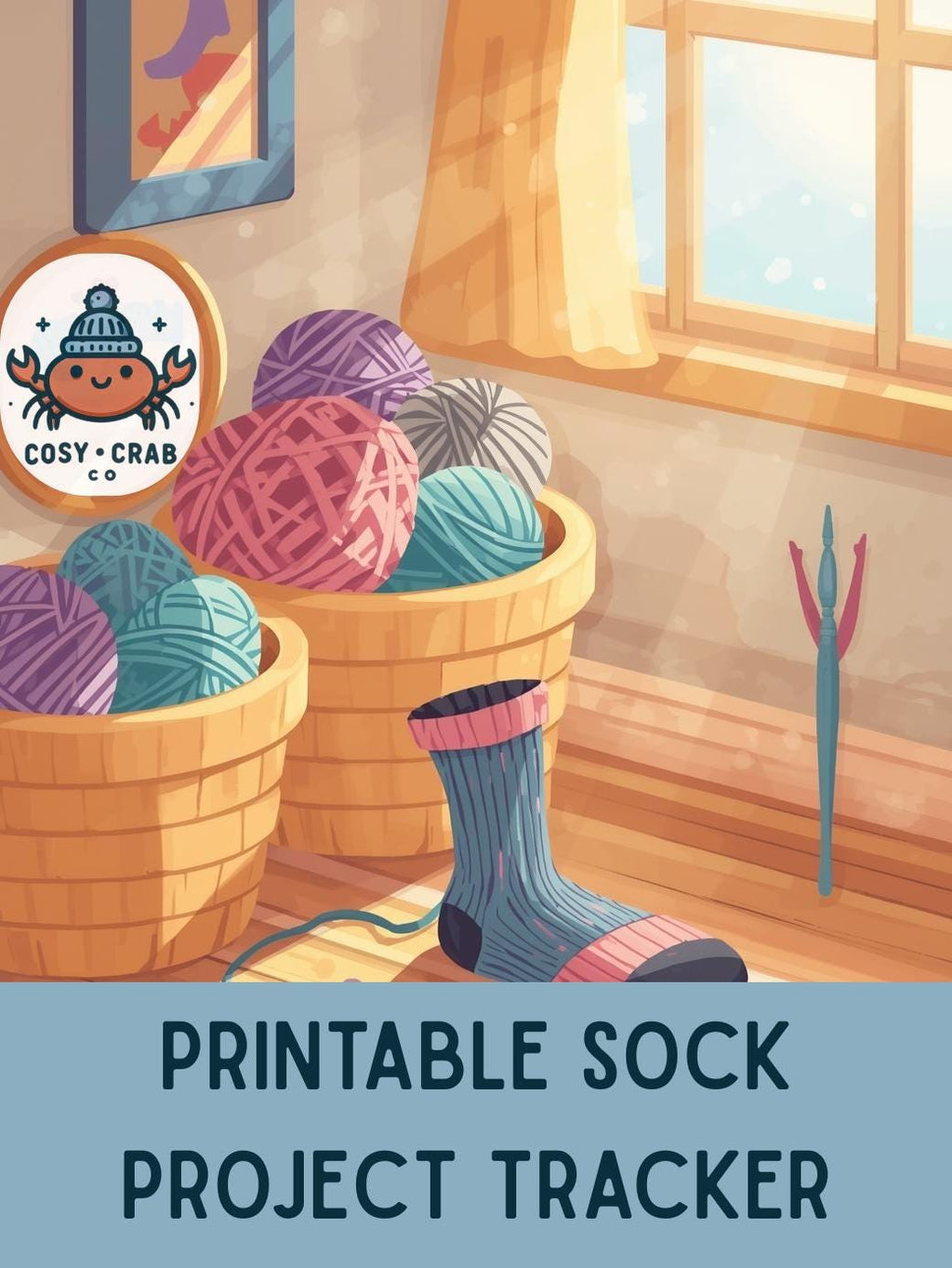 Printable Sock Knitting / Crochet Tracker | Digital Download |