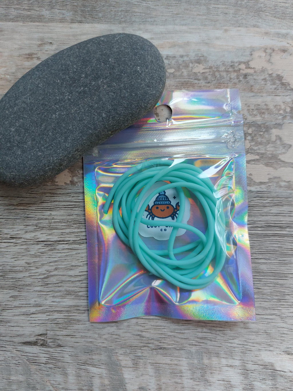 Knit-Fit Cords – Barber Cords – Flexible Hollow Silicone – Knitting Notions – Stitches on Hold – 1 × 100cm and 2 × 25cm Pack - Mint Green