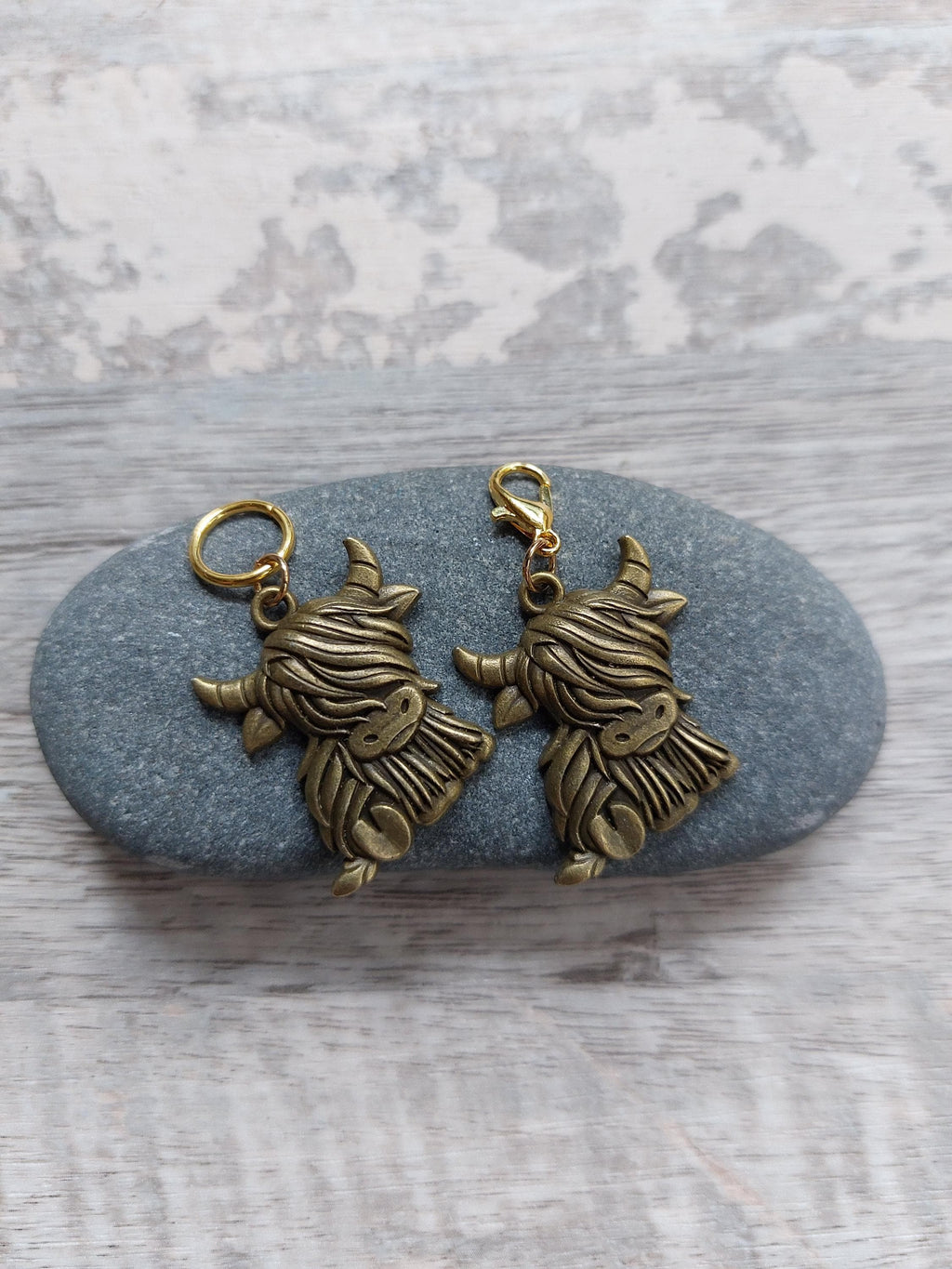 Large Bronze Highland Cow Stitch Marker