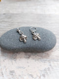Silver Toadstool Stitch Marker | Magical Knitting & Crochet Accessory | Tiny Yarn Project Keeper