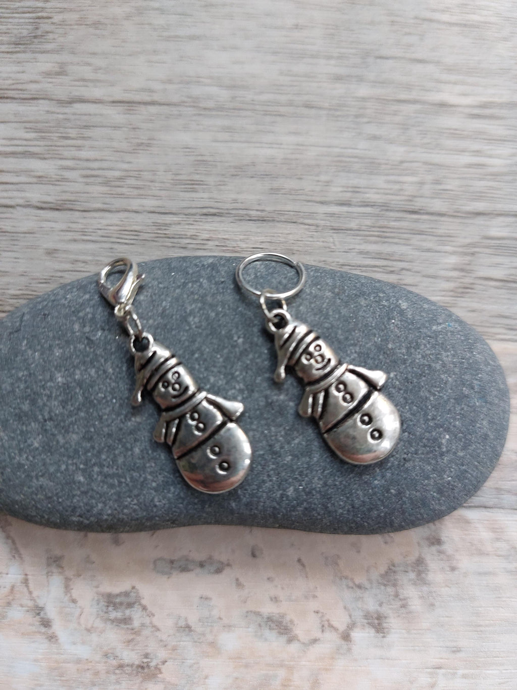 Silver Snowman Stitch Marker