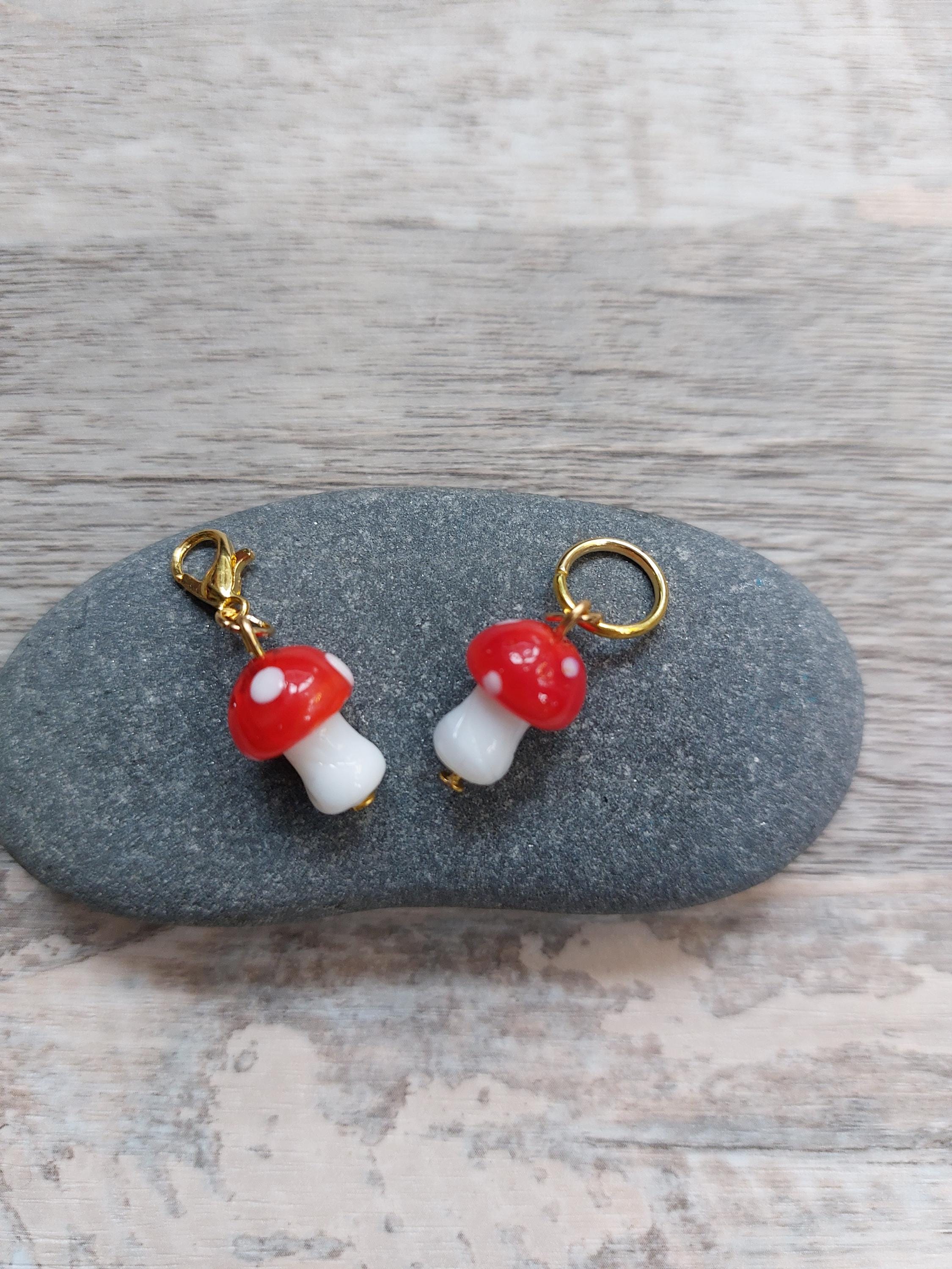 Glass Toadstool Stitch Marker
