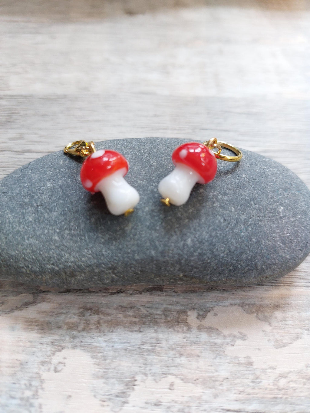 Glass Toadstool Stitch Marker