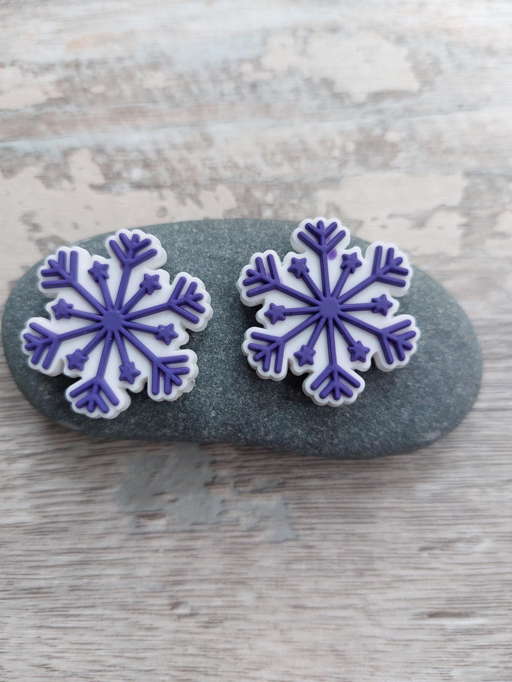 Purple & White Snowflake Stitch Stoppers