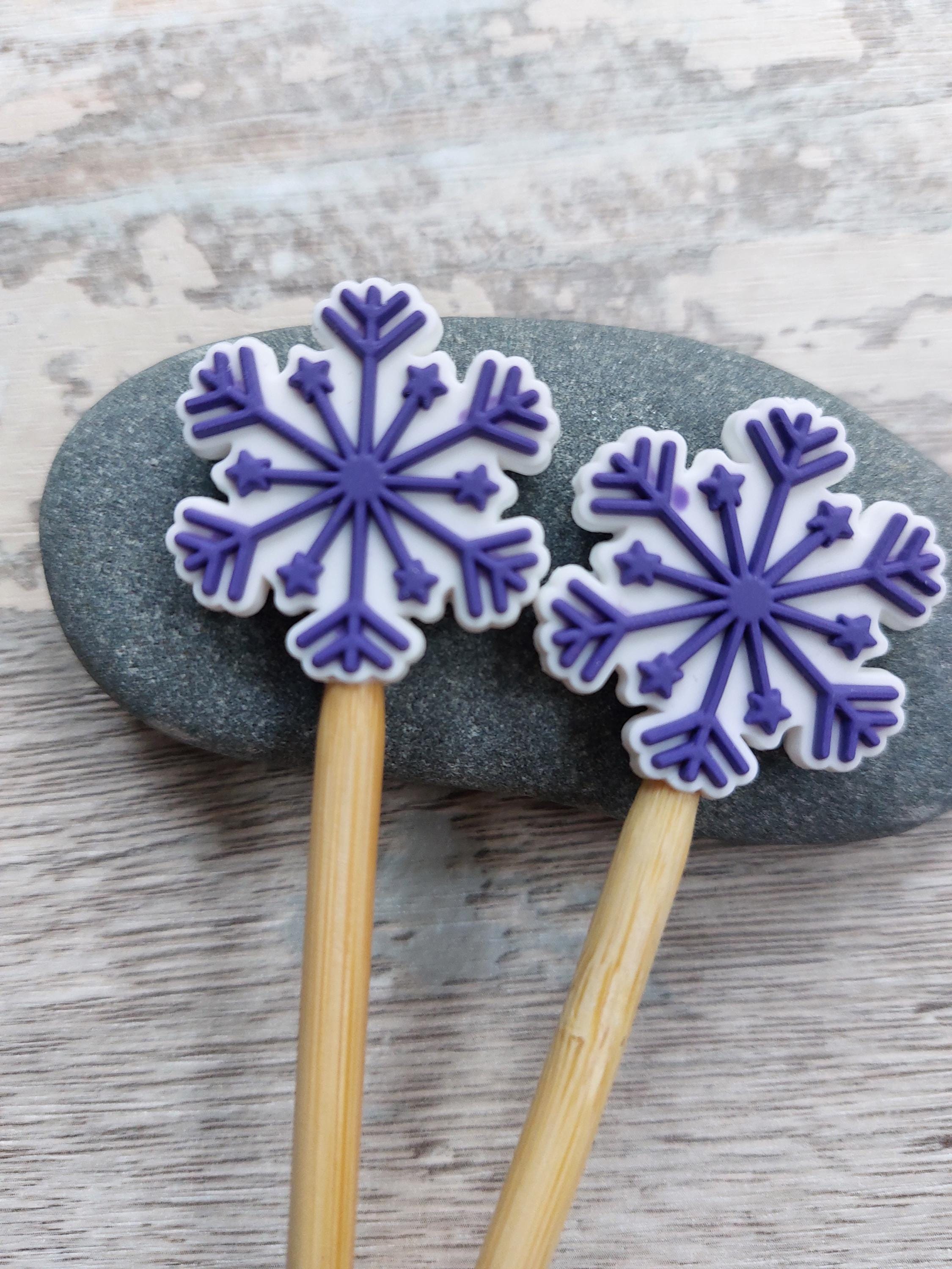 Purple & White Snowflake Stitch Stoppers