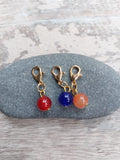 Collection of 3 Coloured Glass Buoy Stitch Markers