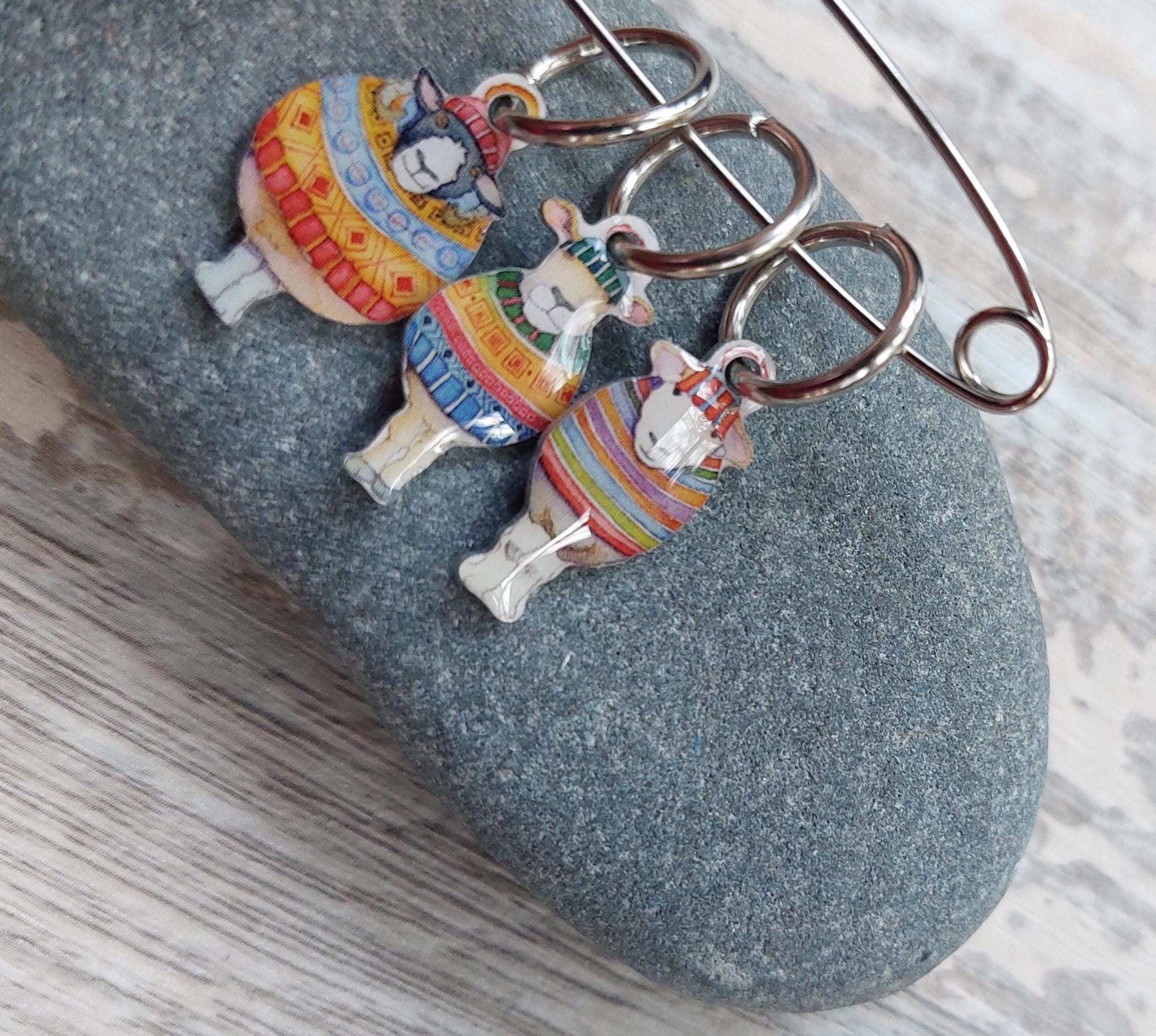 One Striped Sheep Stitch Marker by Emma Bal
