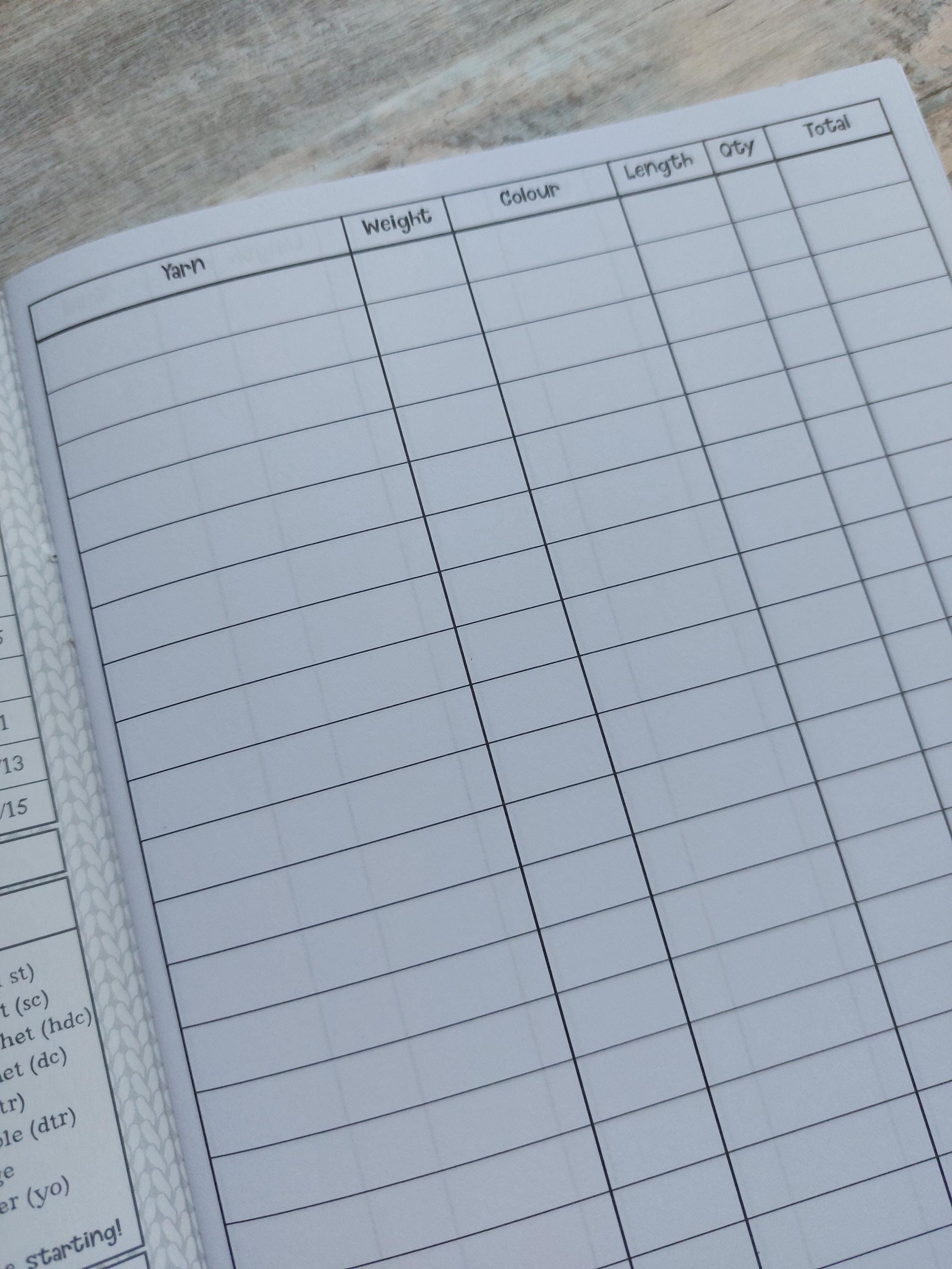 Stash Notes Book by Emma Ball  Knitting & Crochet Journal