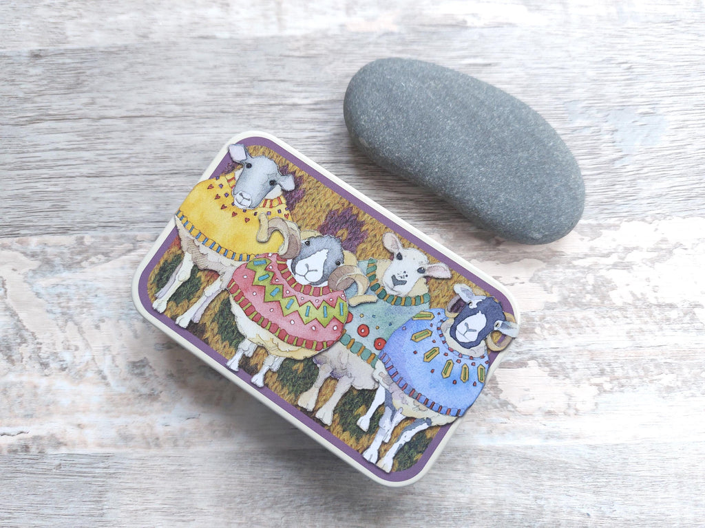 Sheep in Sweaters Rectangular Tin by Emma Ball