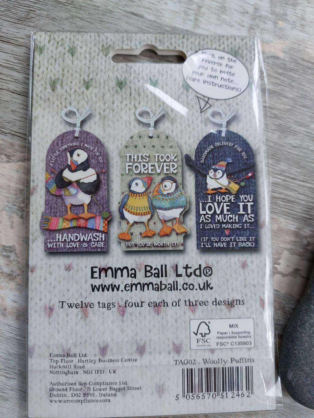 Woolly Puffins Crafting Tags by Emma Ball