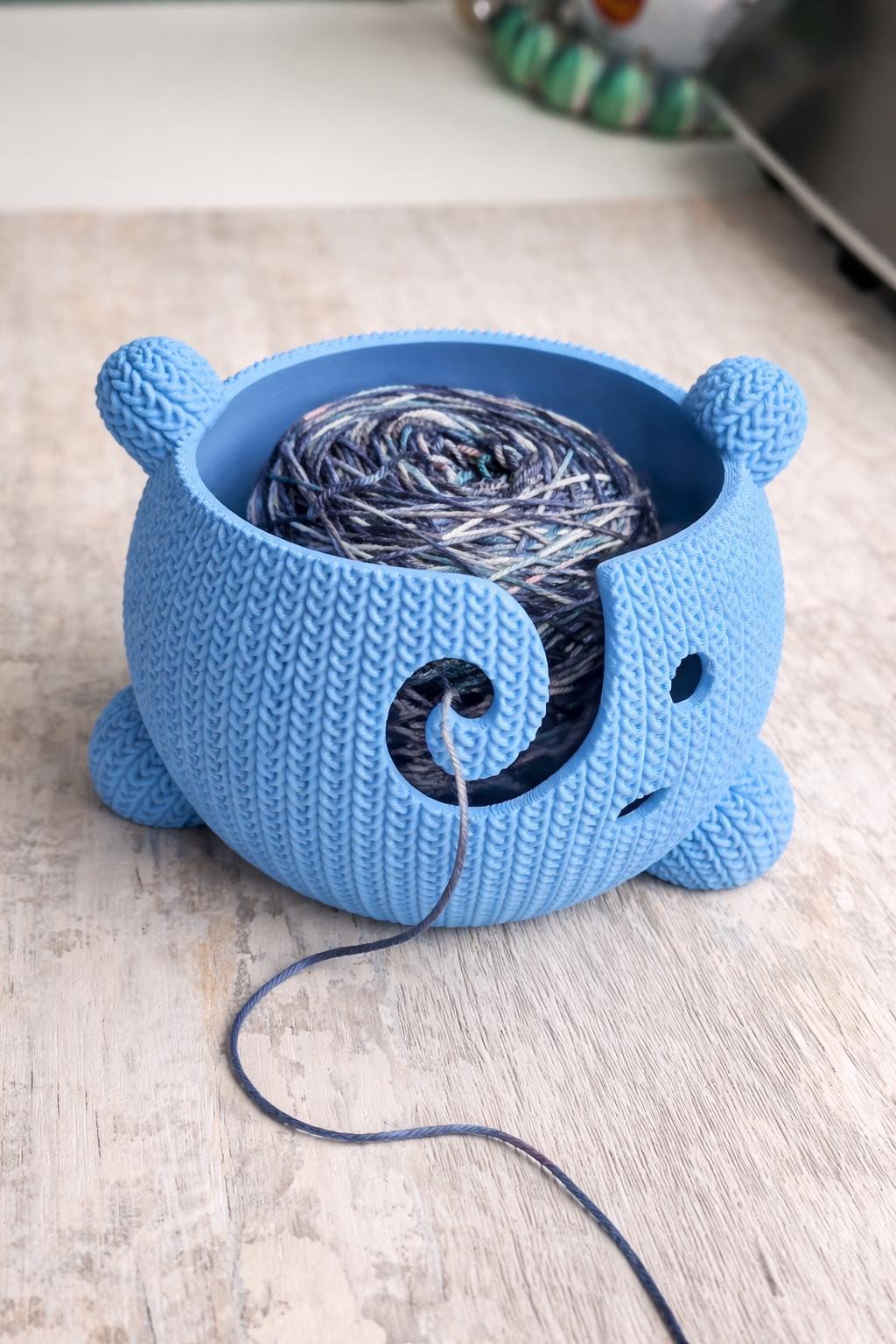 Knitted Texture Hippo Yarn Bowl