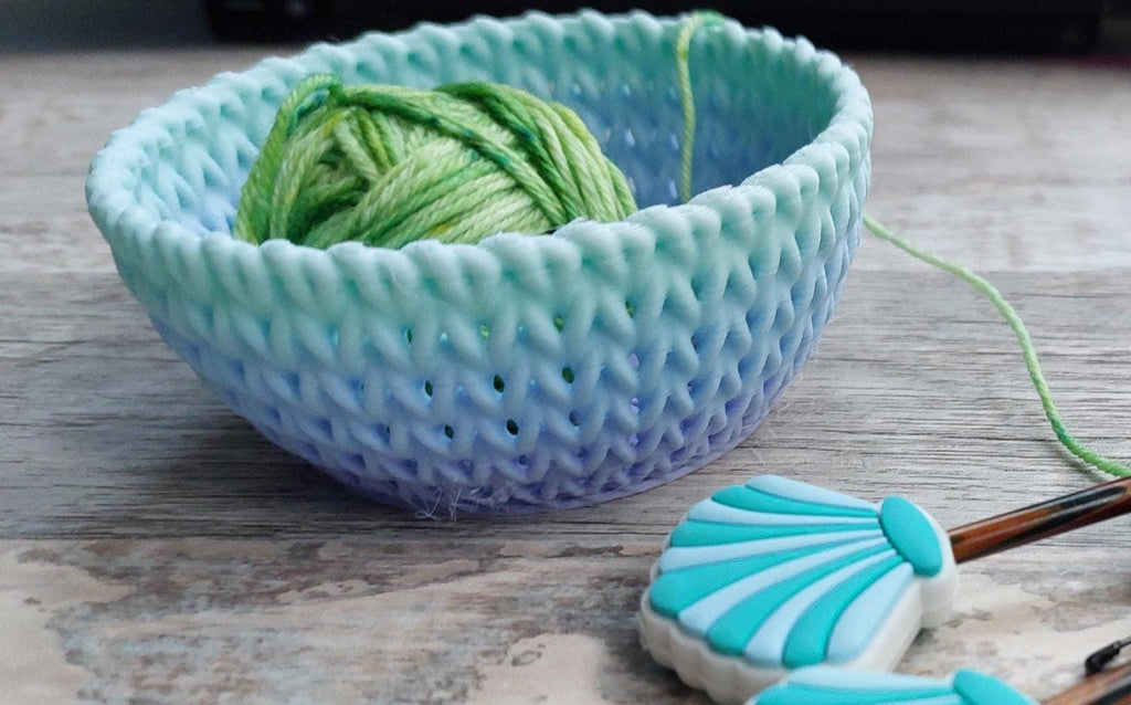 Mini Yarn Bowl – Bluebell Breeze Baby Blue, Mint & Cream