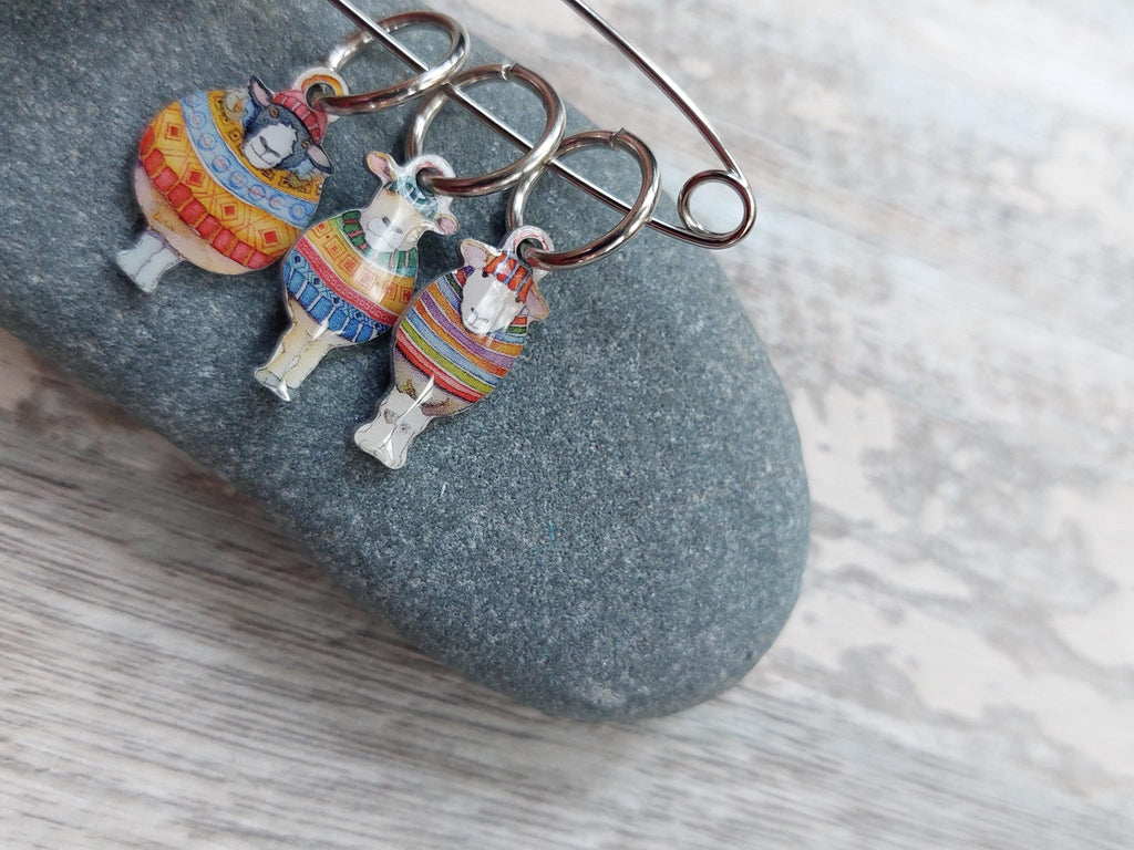One Striped Sheep Stitch Marker by Emma Ball | Knitting Stitch Markers |Crochet Progress Keepers|Notion|Gift for Knitters & Crocheters