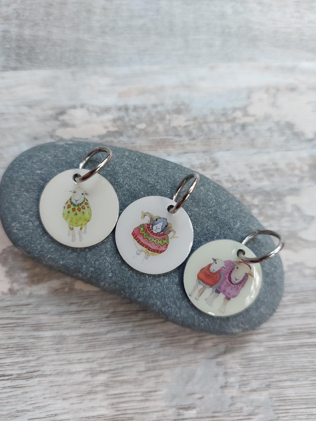 One Round Sheep Stitch Marker by Emma Ball | Knitting Stitch Markers |Crochet Progress Keepers|Notion|Gift for Knitters & Crocheters