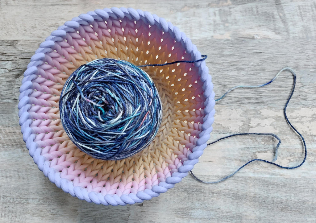 Knitted Texture Yarn Bowl – Sweet Pea Dream Lilac, Blush Pink and Cream
