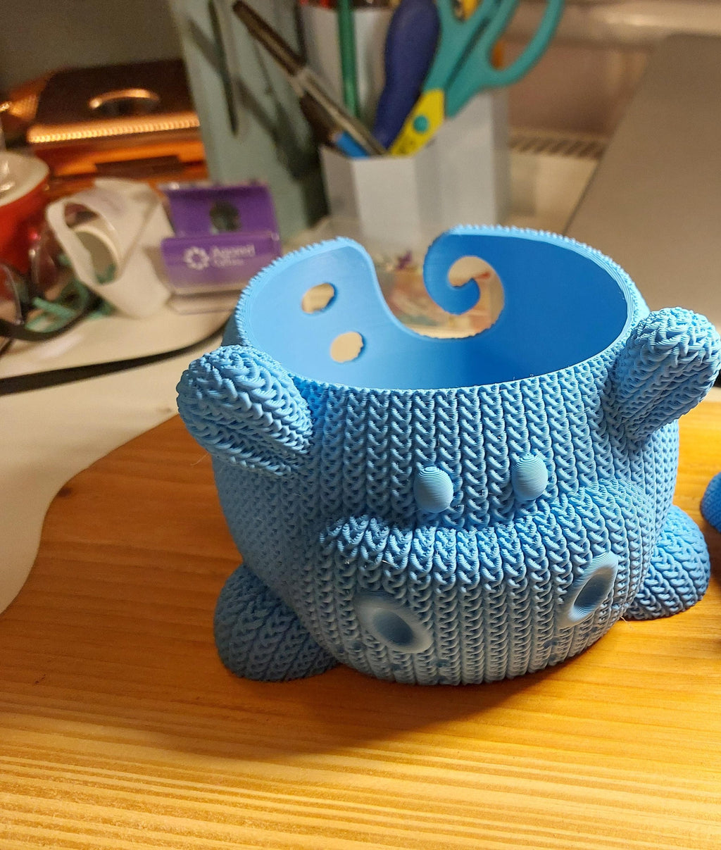 Mini Knitted Texture Hippo Yarn Bowl