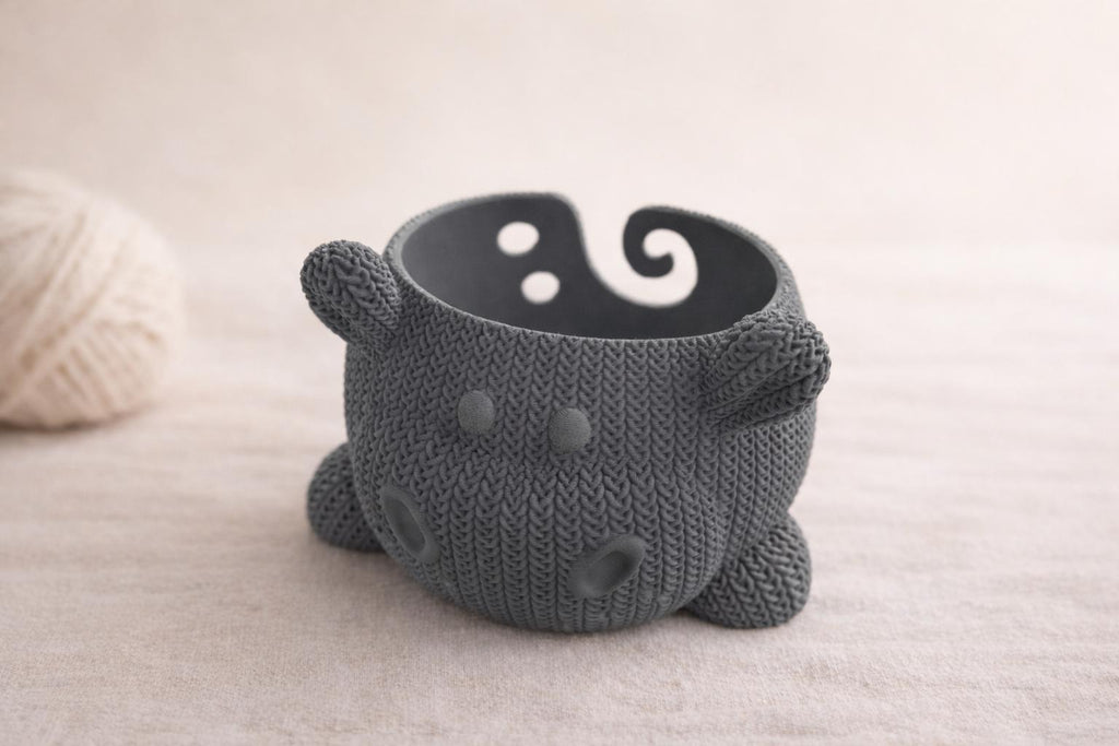 Knitted Texture Hippo Yarn Bowl