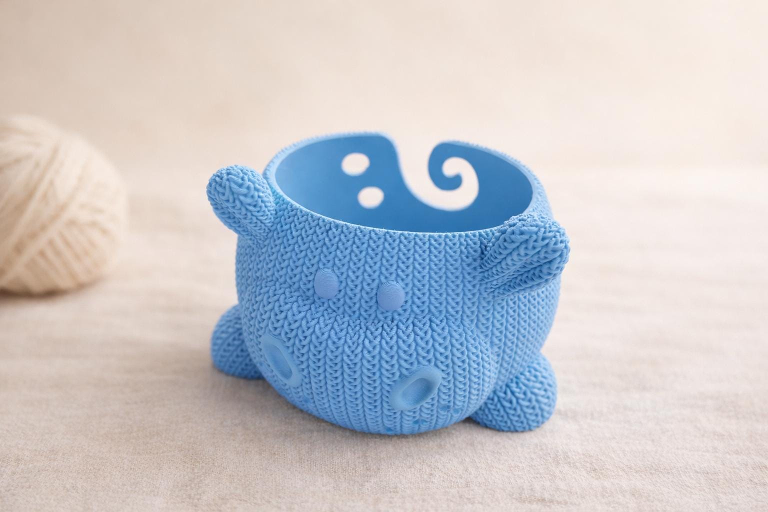 Mini Knitted Texture Hippo Yarn Bowl