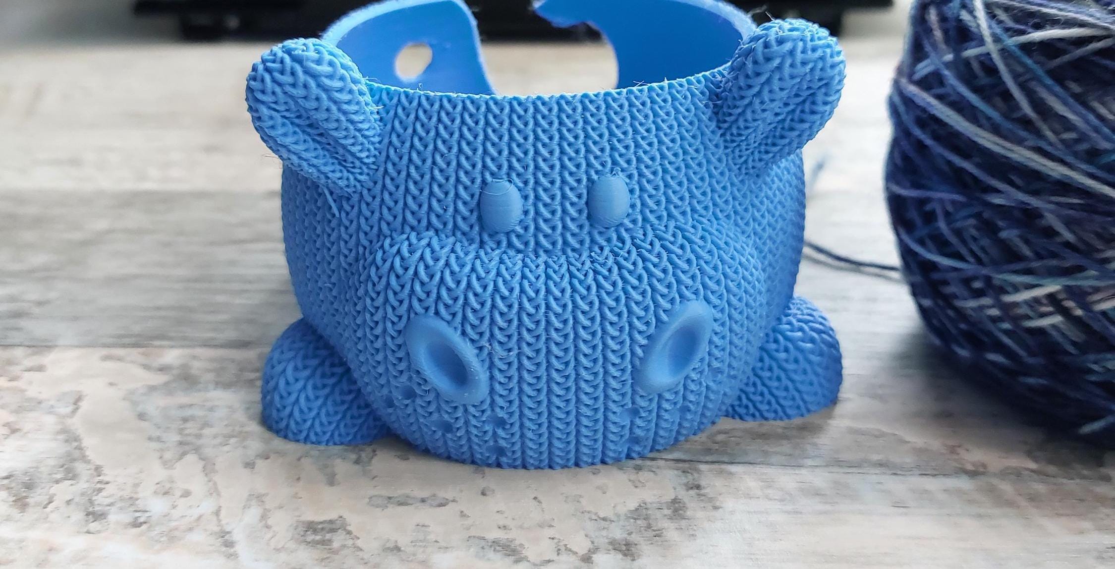 Mini Knitted Texture Hippo Yarn Bowl